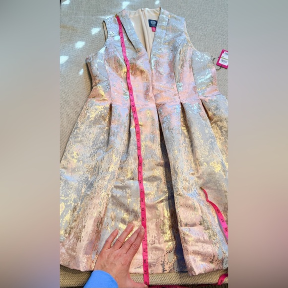 NWT Vince Camuto Jacquered Sleeveless Fit and Flare Dress size 14 - Picture 11 of 12